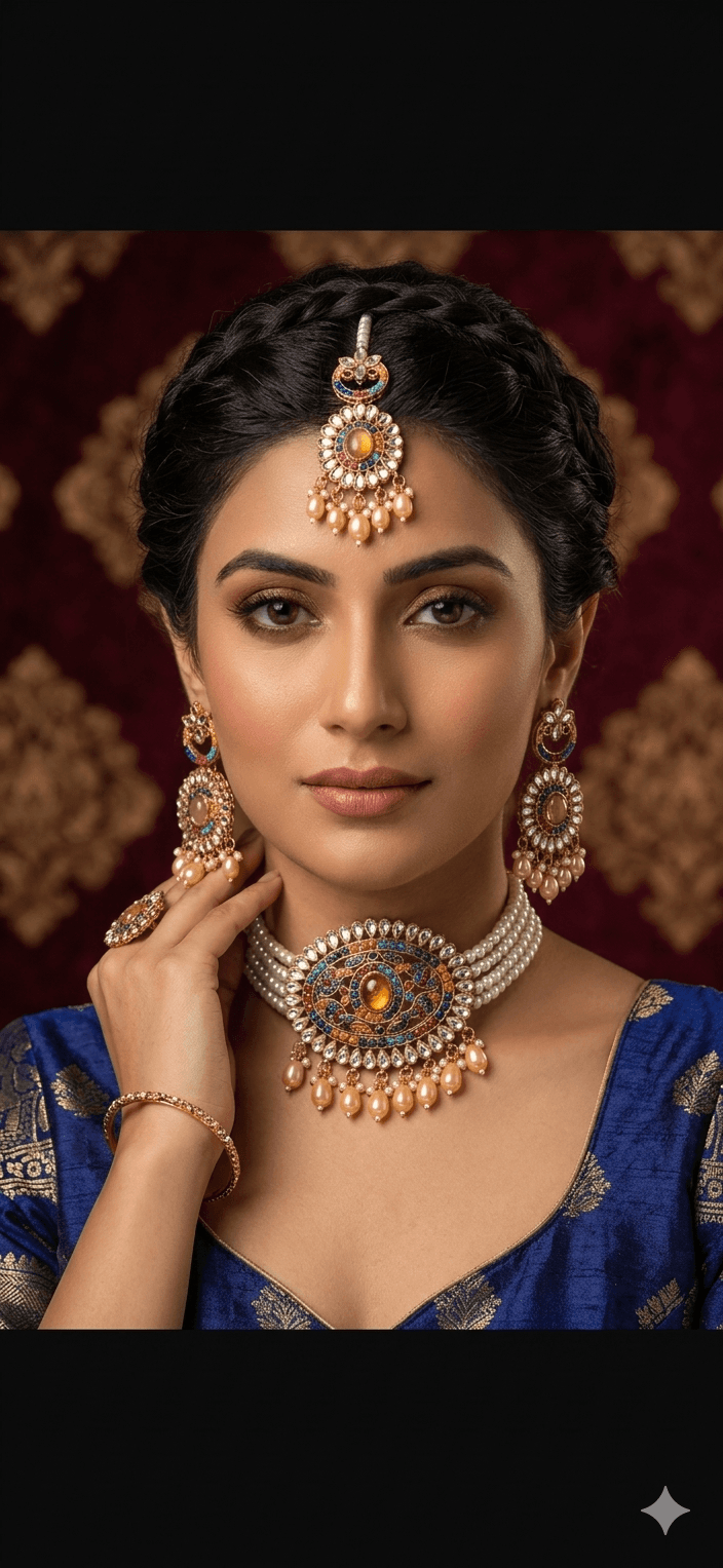 Royal Emerald and Pearl Bridal Jewelry Set