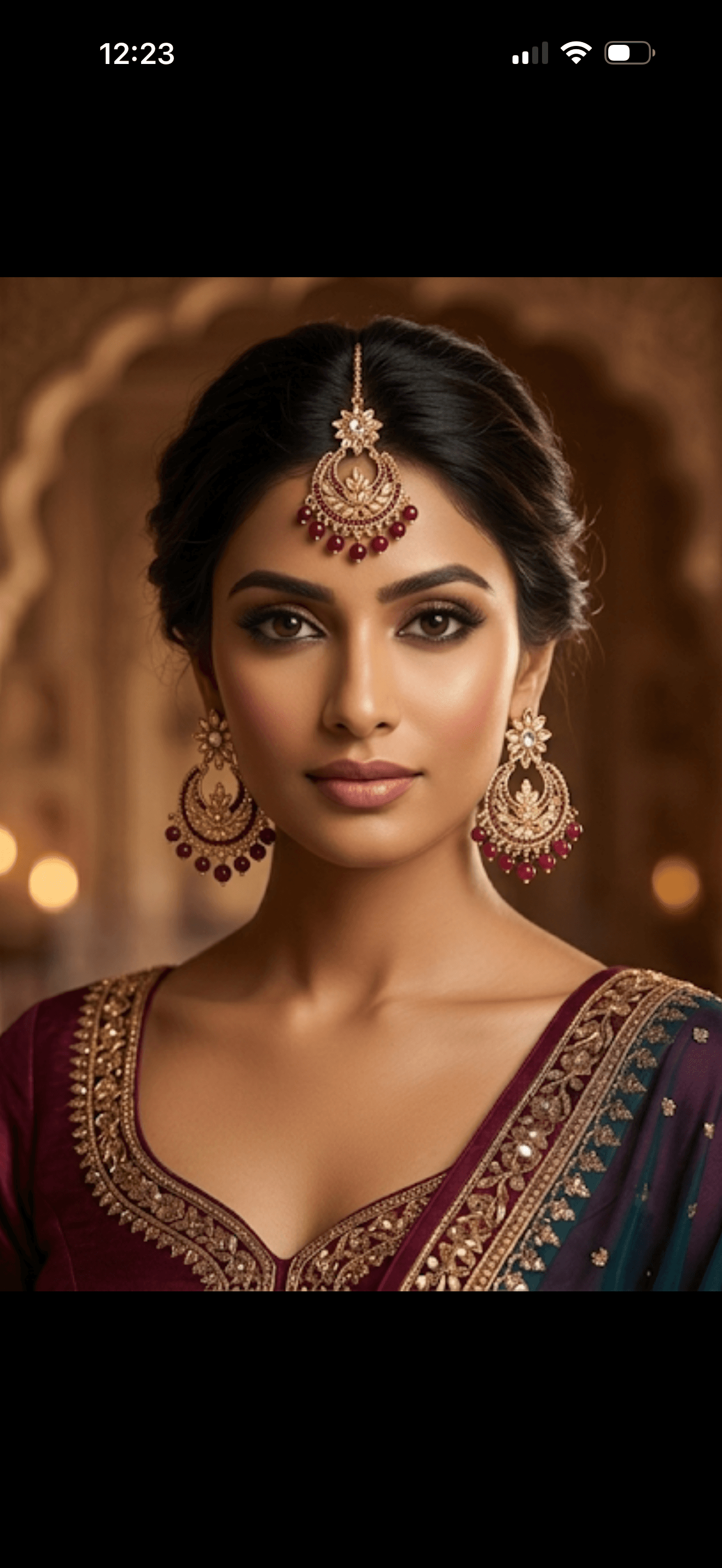 Royal Azure Kundan Maang Tikka and Earring Set 2