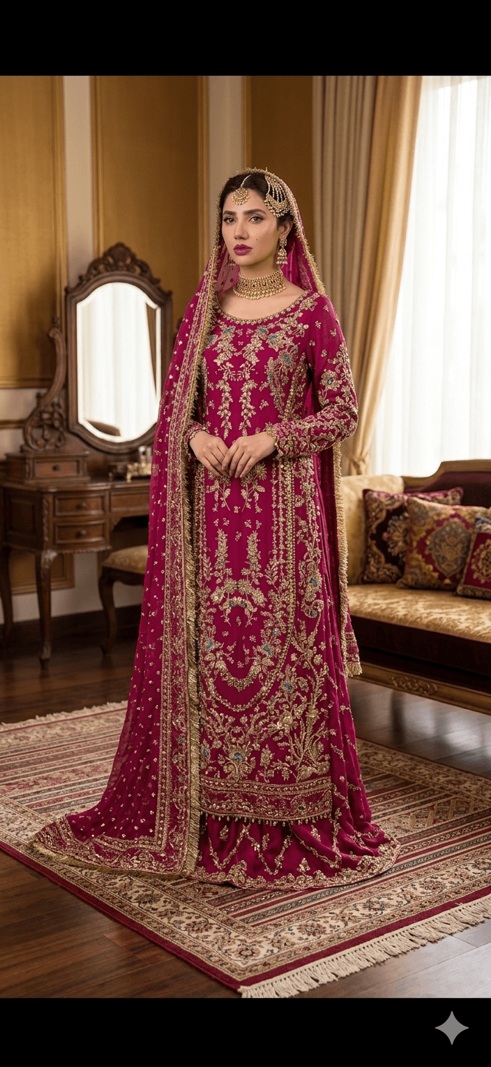 Royal Magenta Embroidered Luxury Festive Suit