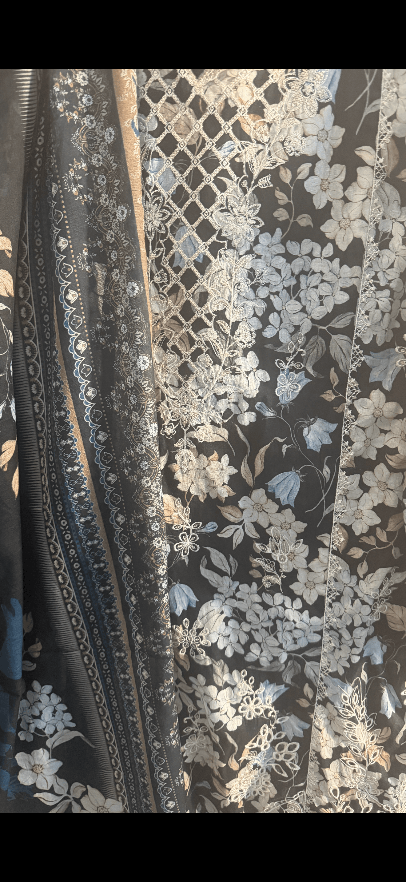 Midnight Bloom Embroidered Kurta & Dupatta Set 2