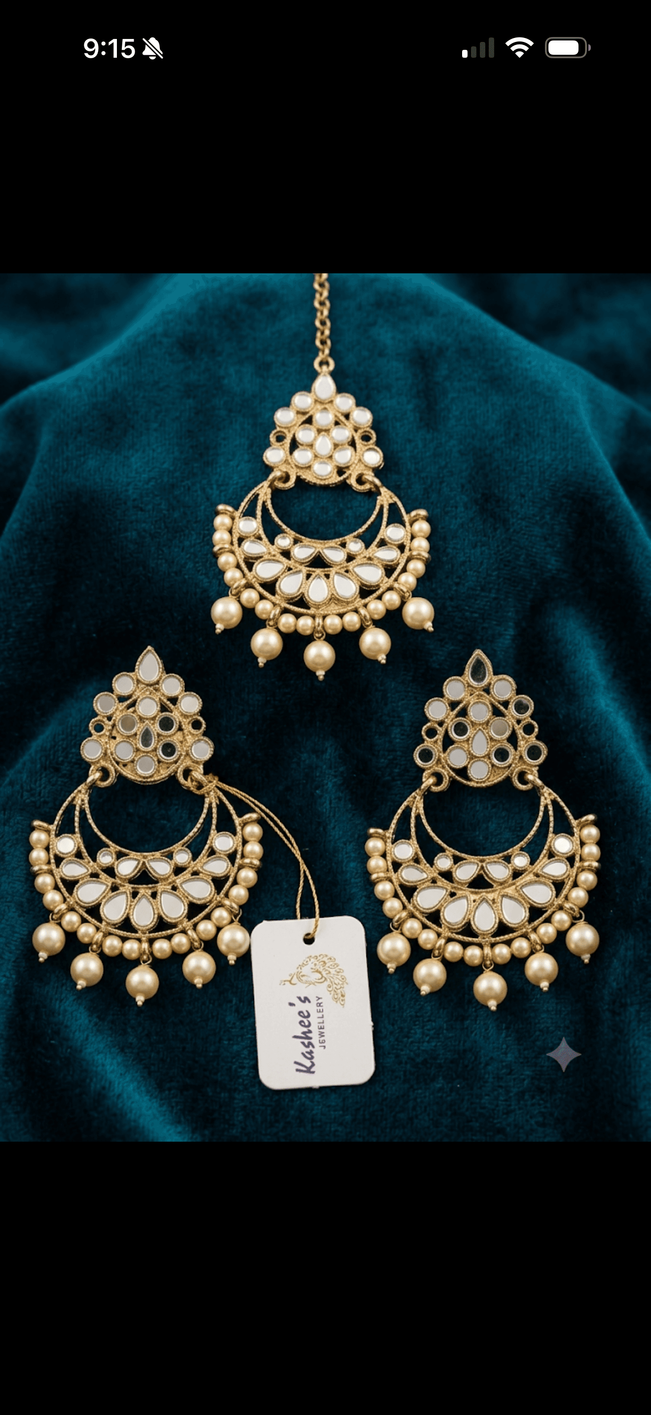 Elegant Gold Mirror Work Jhumka Earrings 2