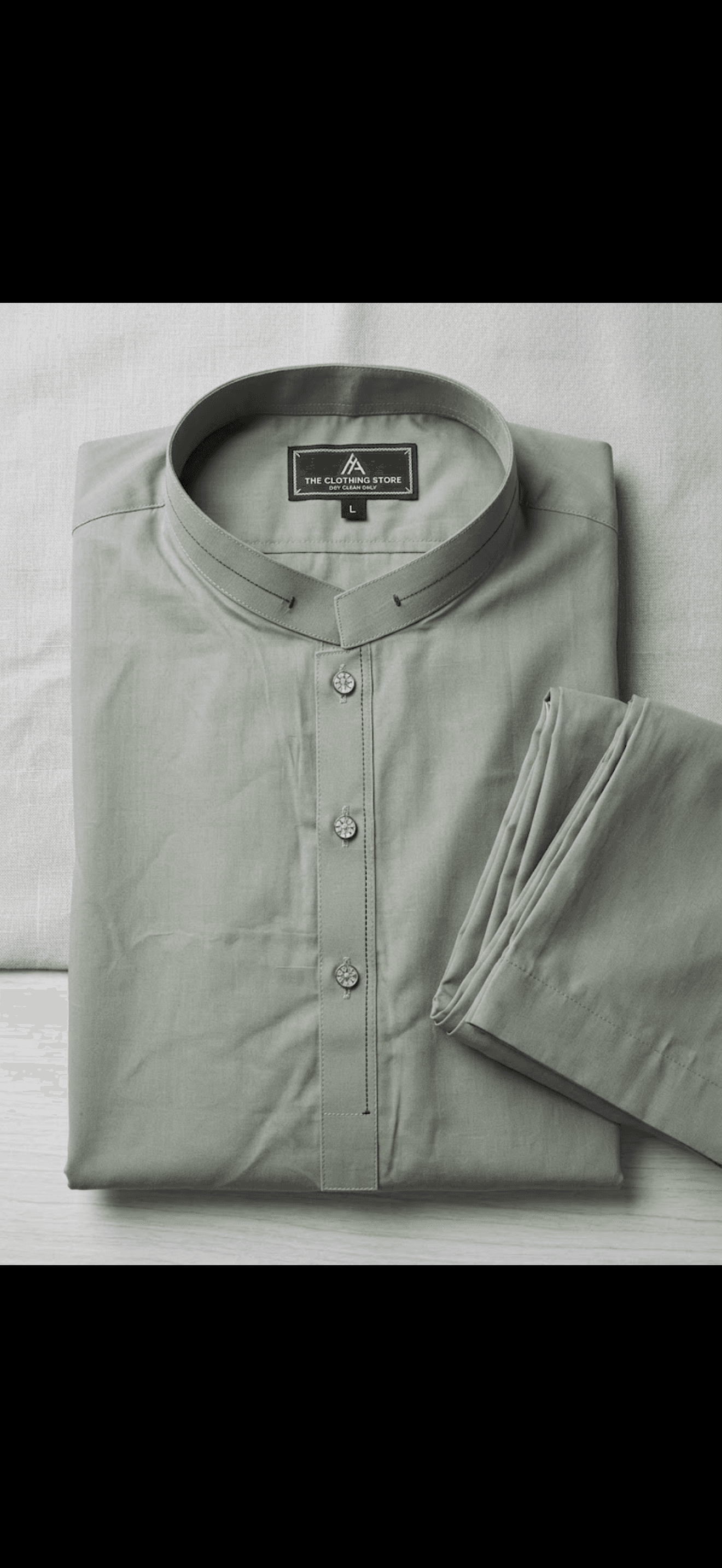 Classic Band Collar Cotton Kurta Set 2