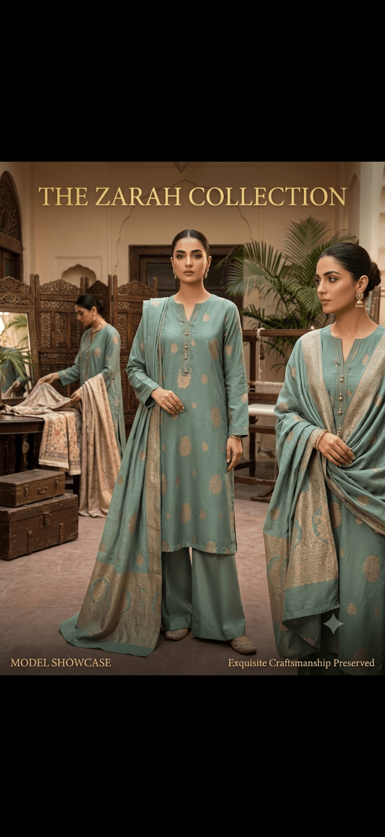 Elegant Sage Green Jacquard Kurta Set