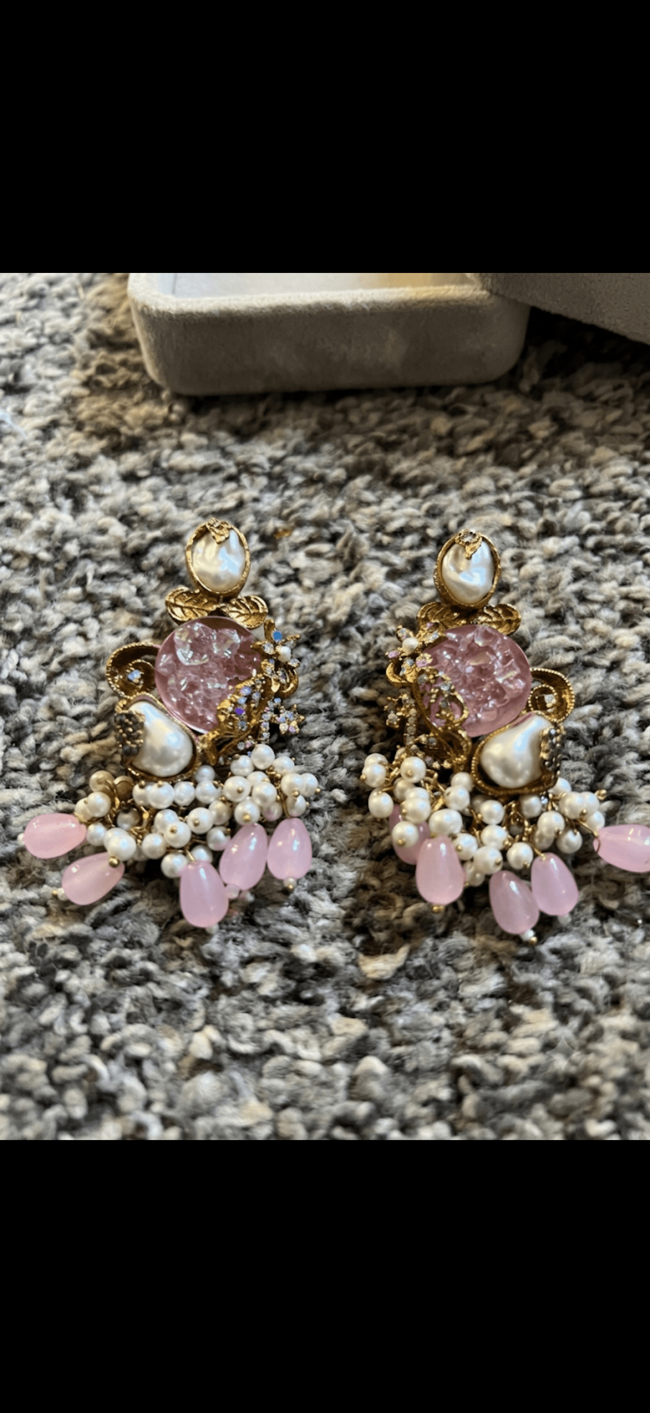 Enchanting Pink Pearl Drop Earrings