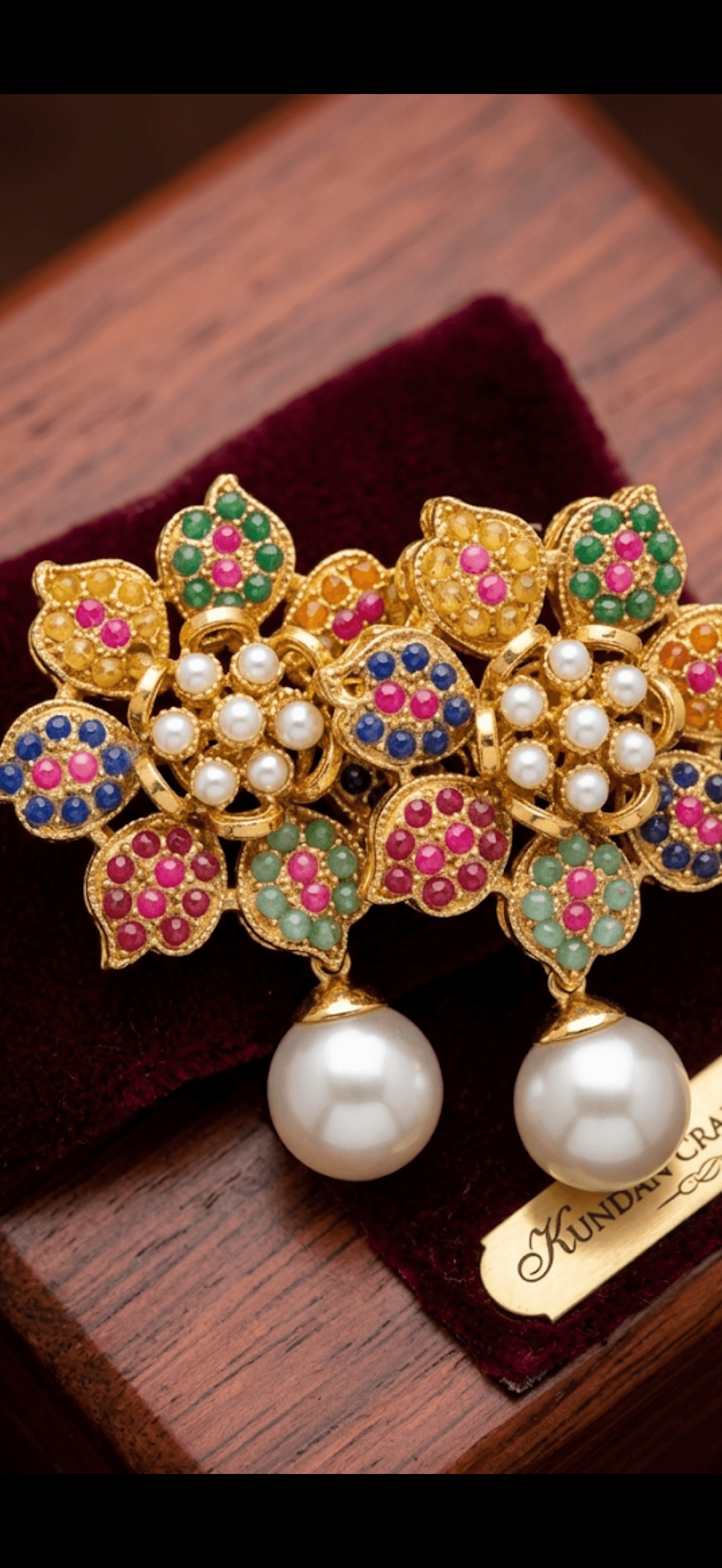 Exquisite Pearl and Gemstone Floral Drop Earrings