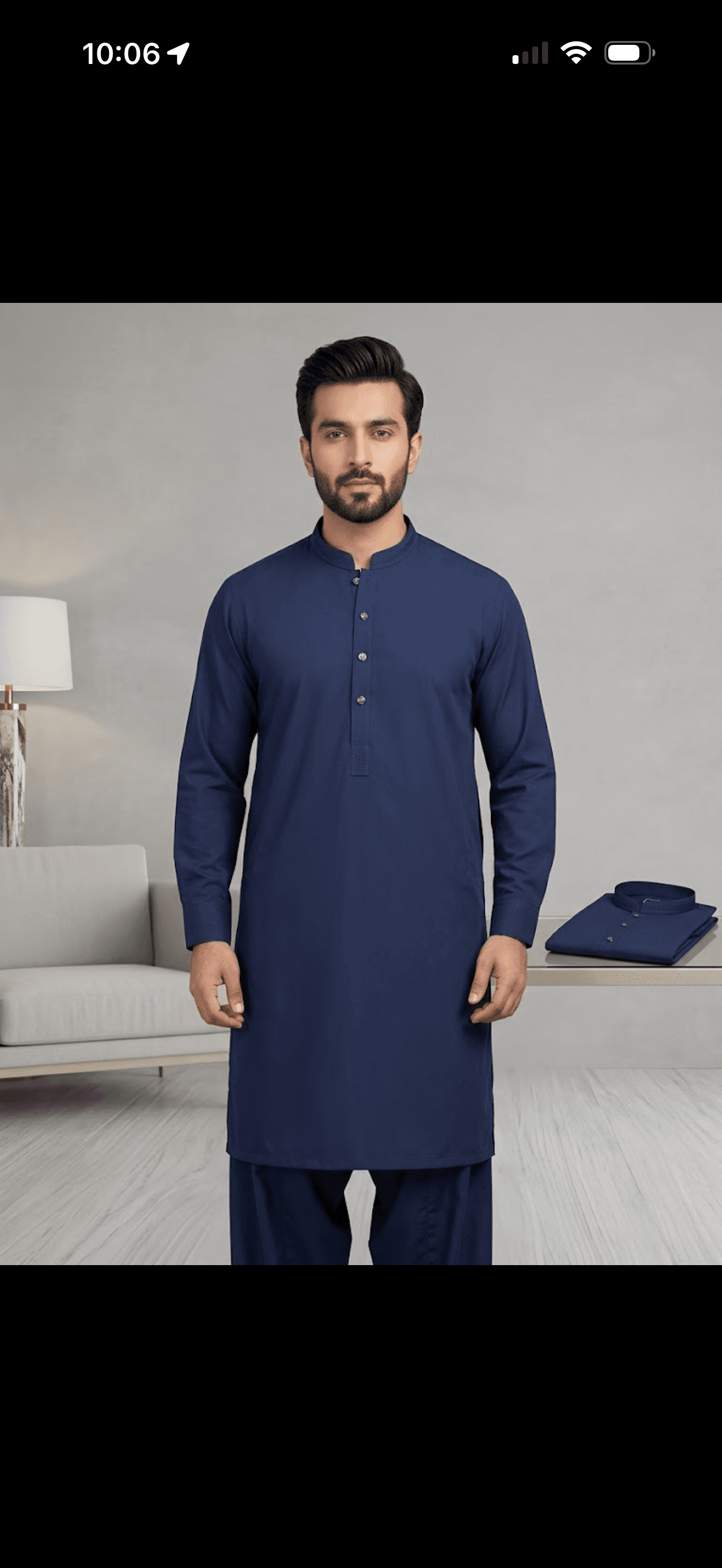 Men's Classic Navy Blue Kurta Set